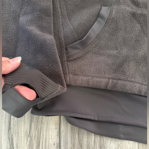 FLX Ascent Active Athletic Pullover Cropped 1/2 Zip Hooded Fleece Gray Size S - Picture 6 of 8